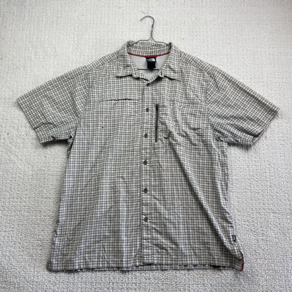 The North Face Button Up Brown Plaid Shirt Outdoors Hiking Shirt Mens XL Read - Picture 1 of 16